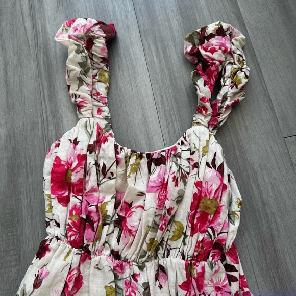 Abercrombie & Fitch Puff Strap Babydoll Mini Dress. size Medium Tall. Floral. - Picture 4 of 7